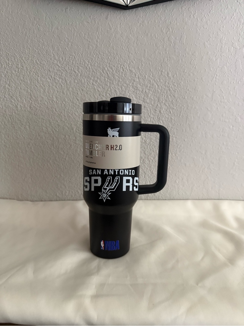 San Antonio Spurs Black Travel Tumbler with Handle - NBA